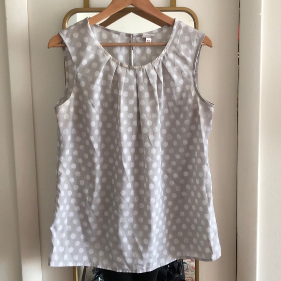 Merona Tops - Target Merona Grey Polka Dot Shell